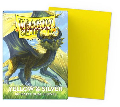 Dragon Shield Dual Matte Sleeves: Yellow & Silver (100 stuks)