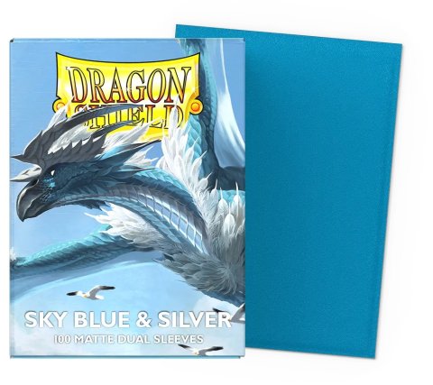 Dragon Shield Dual Matte Sleeves: Sky Blue & Silver (100 stuks)