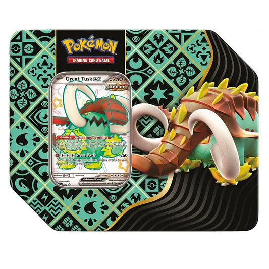 Pokémon USA Paldean Fates EX Tin - Great Tusk