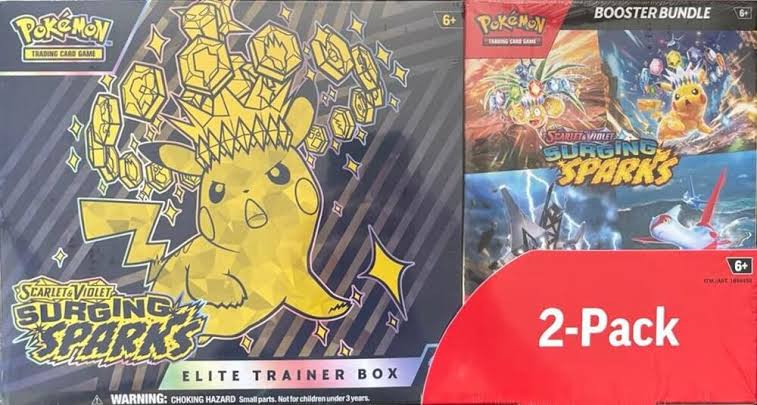 Pokémon Surging Sparks – Elite Trainer Box & Booster Bundle Costco 2-Pack